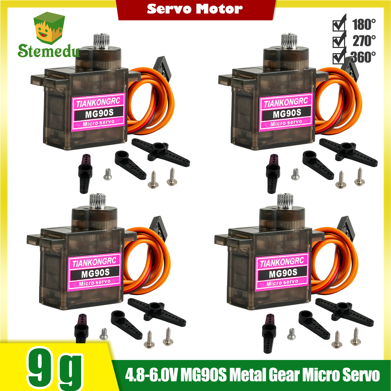 Rc Helicopter Servo - 4pcs Lightweight 9g Micro Servo Motor