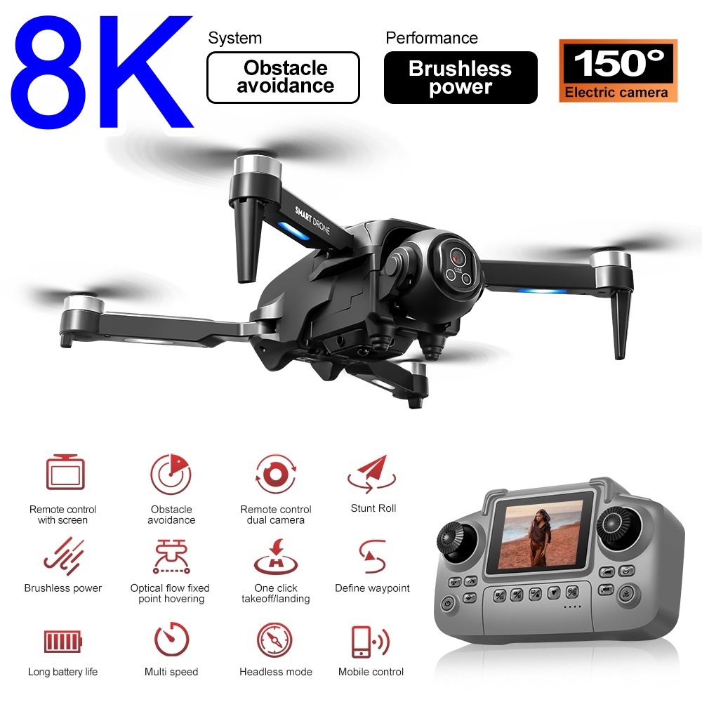 Brushless 8K Drone With HD 150 - مراجعة Rc Helicopter Large وسعره