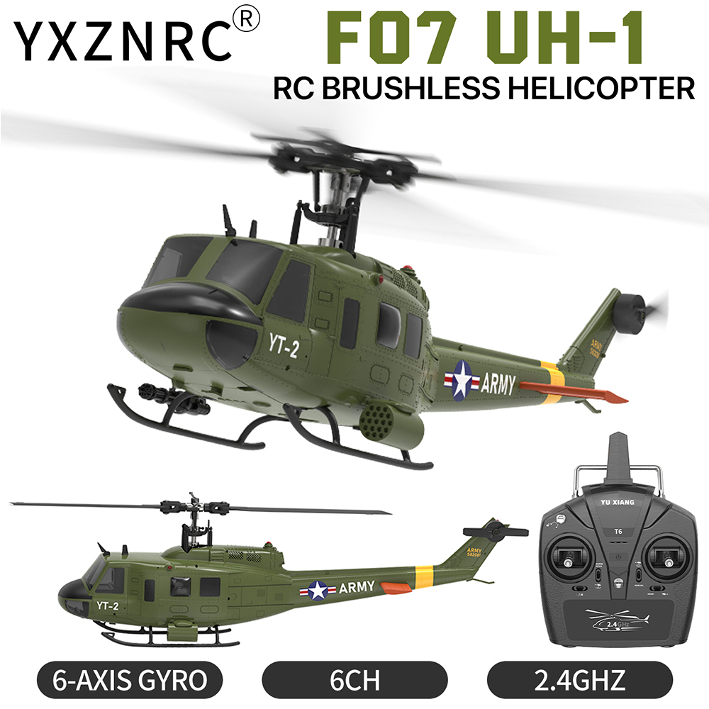 YUXIANG F07 UH-1 Aileronless H - مراجعة Rc Helicopter Gyro وسعره