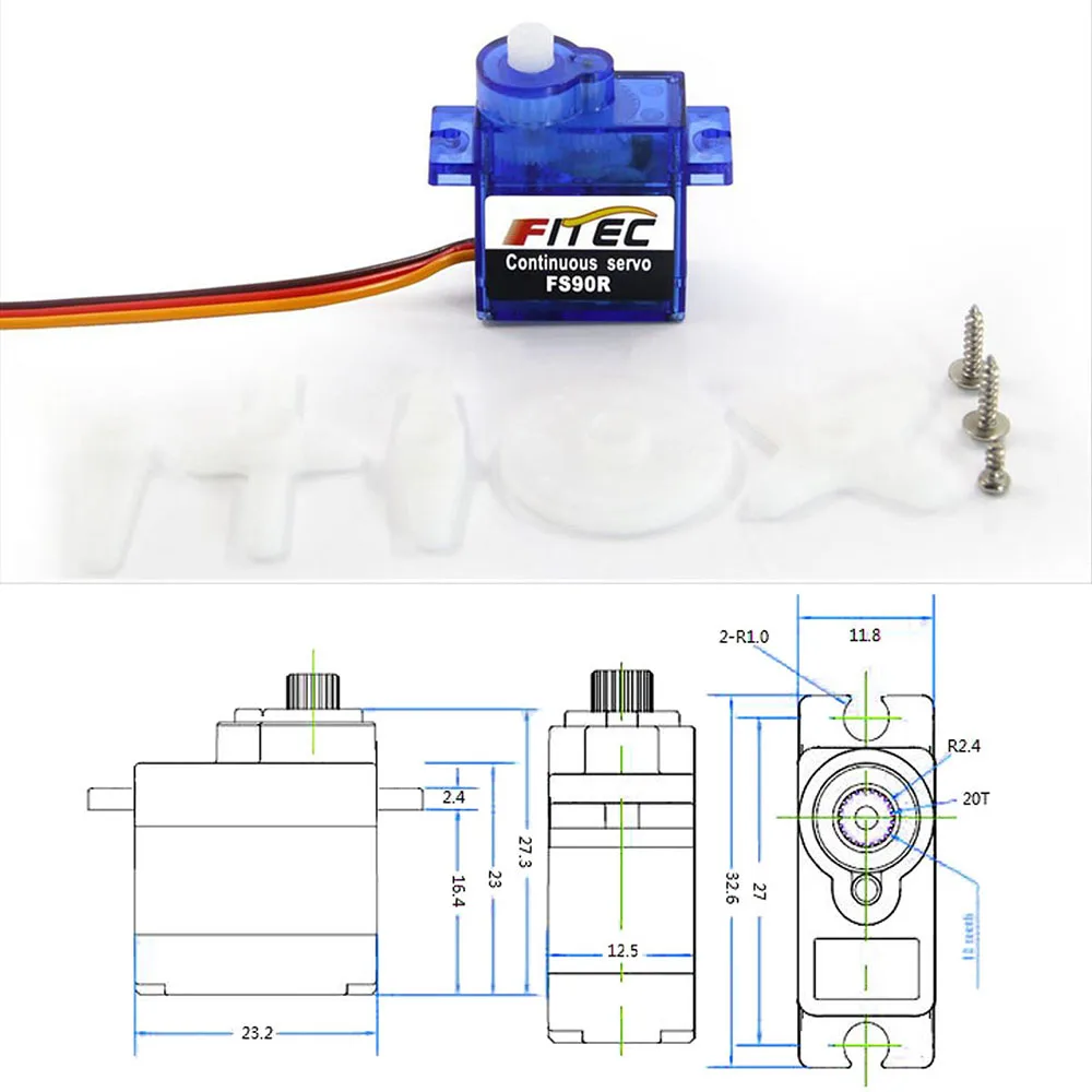 Feetech Mini FS90R Micro Servo - مراجعة Rc Helicopter Parts وسعره