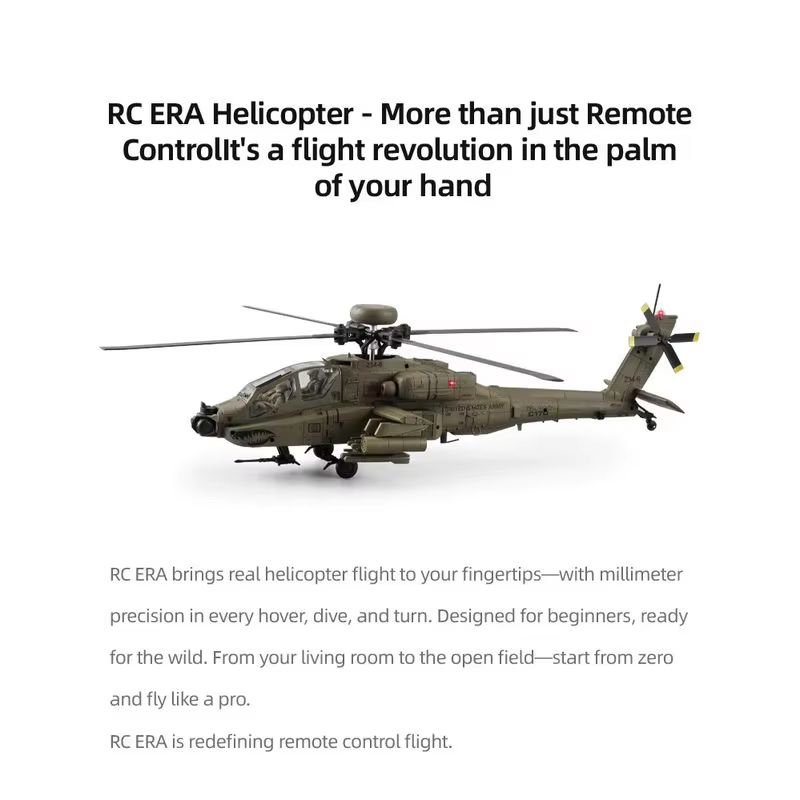Rc Era Ah 64d Apache Helicopte - مراجعة Rc Helicopter Single Rotor وسعره