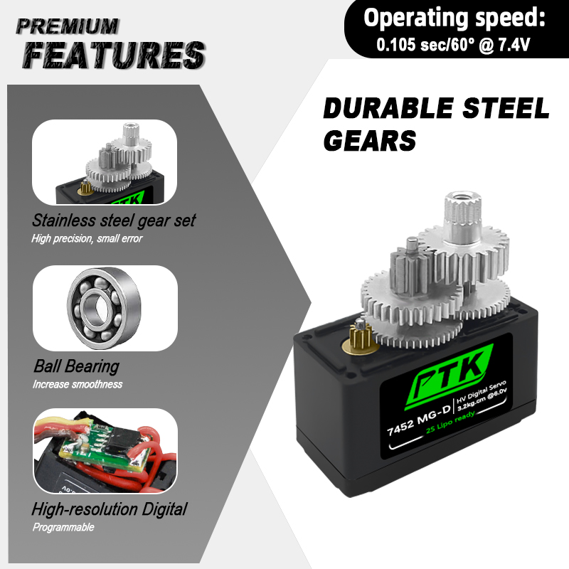 PTK 7452 MG-D 9g Digital Servo - مراجعة Rc Helicopter Parts وسعره