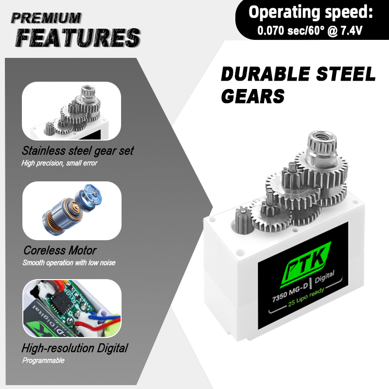 PTK 7350 MG-D 5.5g Digital Ser - مراجعة Rc Helicopter Parts وسعره